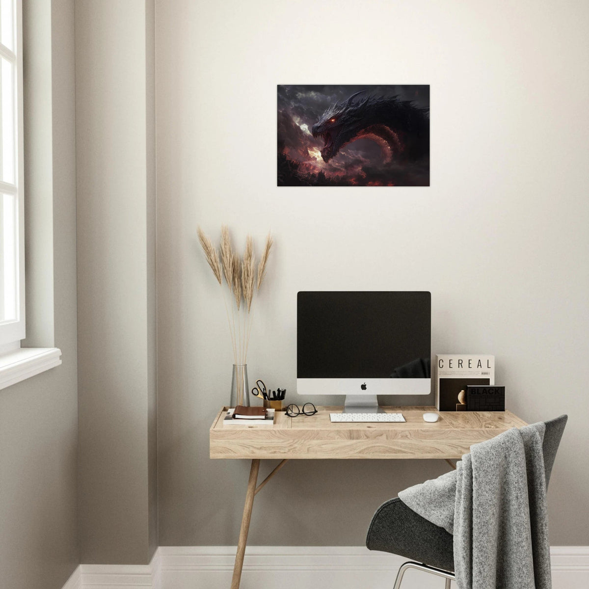 The Shadow Wyrms Fury Dark Fantasy Concept Art 4 - Shop Ai Art WebShop - Digital Art online Store