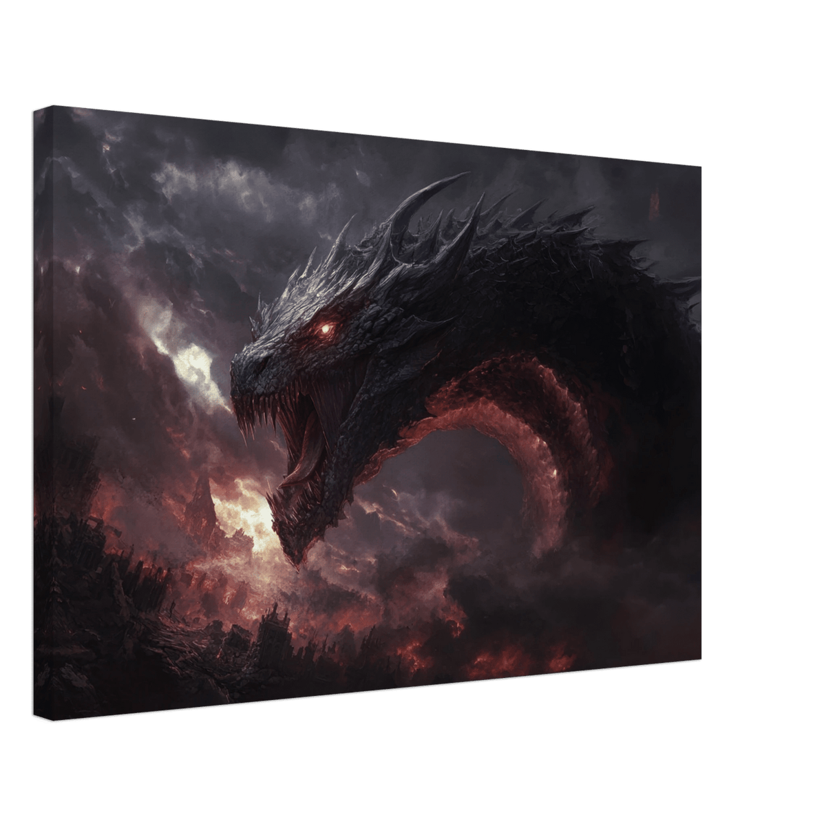 The Shadow Wyrms Fury Dark Fantasy Concept Art 4 - Shop Ai Art WebShop - Digital Art online Store