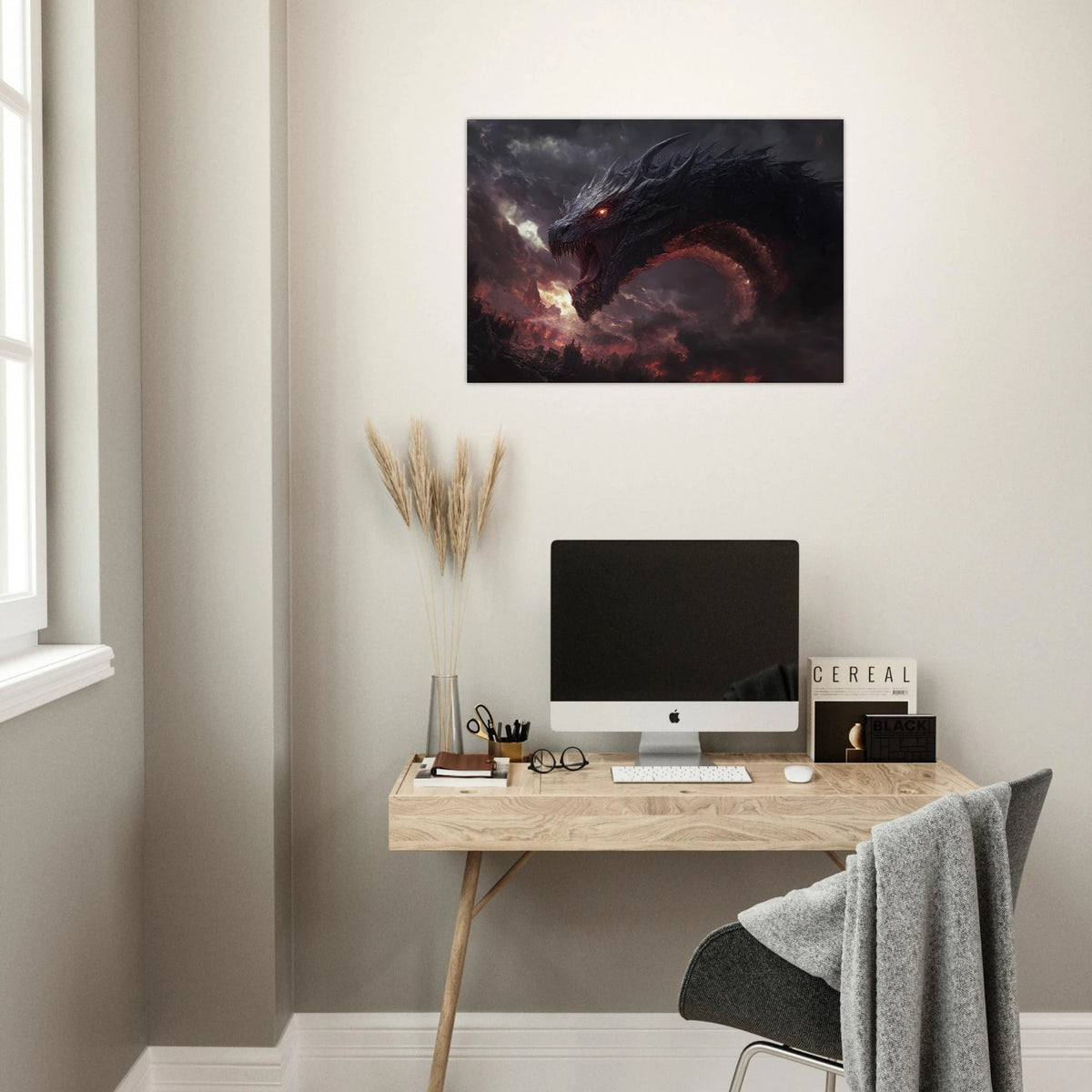 The Shadow Wyrms Fury Dark Fantasy Concept Art 4 - Shop Ai Art WebShop - Digital Art online Store