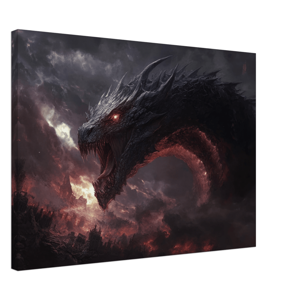 The Shadow Wyrms Fury Dark Fantasy Concept Art 4 - Shop Ai Art WebShop - Digital Art online Store