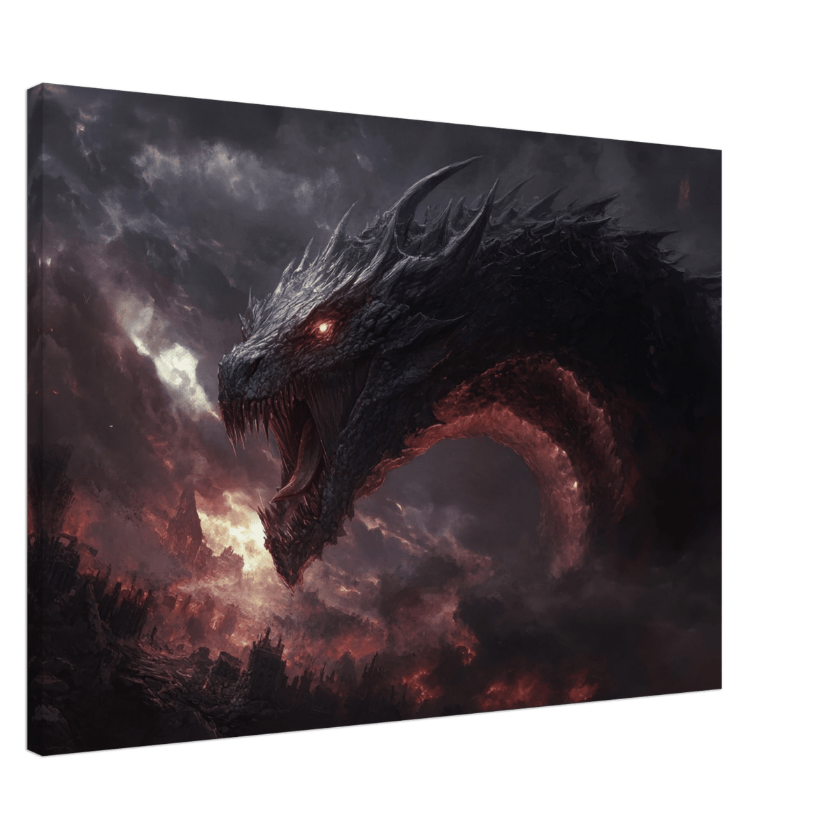 The Shadow Wyrms Fury Dark Fantasy Concept Art 4 - Shop Ai Art WebShop - Digital Art online Store