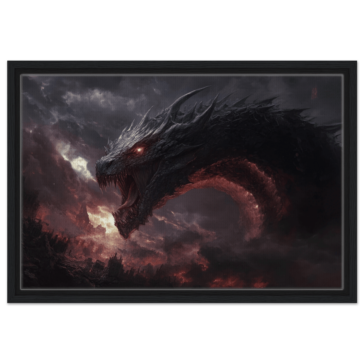 The Shadow Wyrms Fury Dark Fantasy Concept Art 4 - Shop Ai Art WebShop - Digital Art online Store