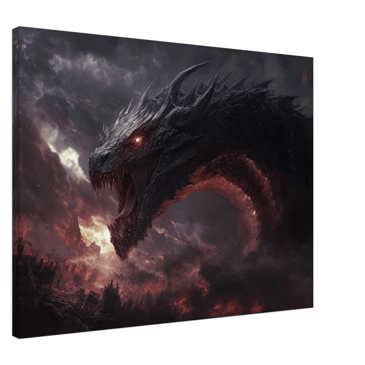 The Shadow Wyrms Fury Dark Fantasy Concept Art 4 - Shop Ai Art WebShop - Digital Art online Store