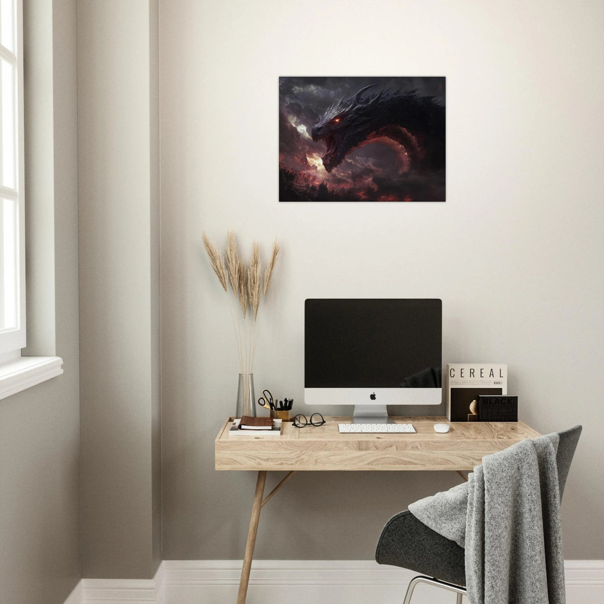 The Shadow Wyrms Fury Dark Fantasy Concept Art 4 - Shop Ai Art WebShop - Digital Art online Store
