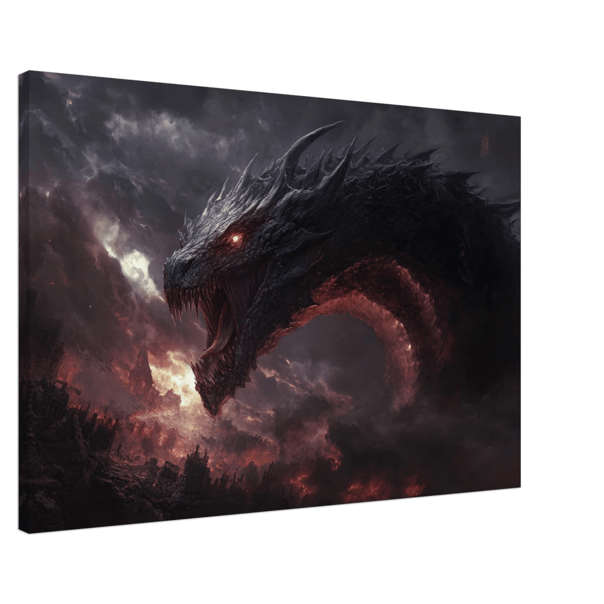 The Shadow Wyrms Fury Dark Fantasy Concept Art 4 - Shop Ai Art WebShop - Digital Art online Store