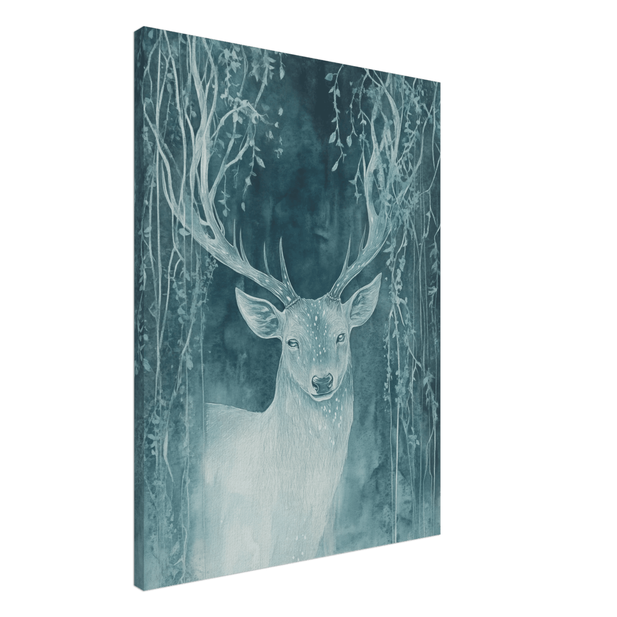 The Silver Stag of the Enchanted Glade Fantasy 3 - Shop Ai Art WebShop - Digital Art online Store