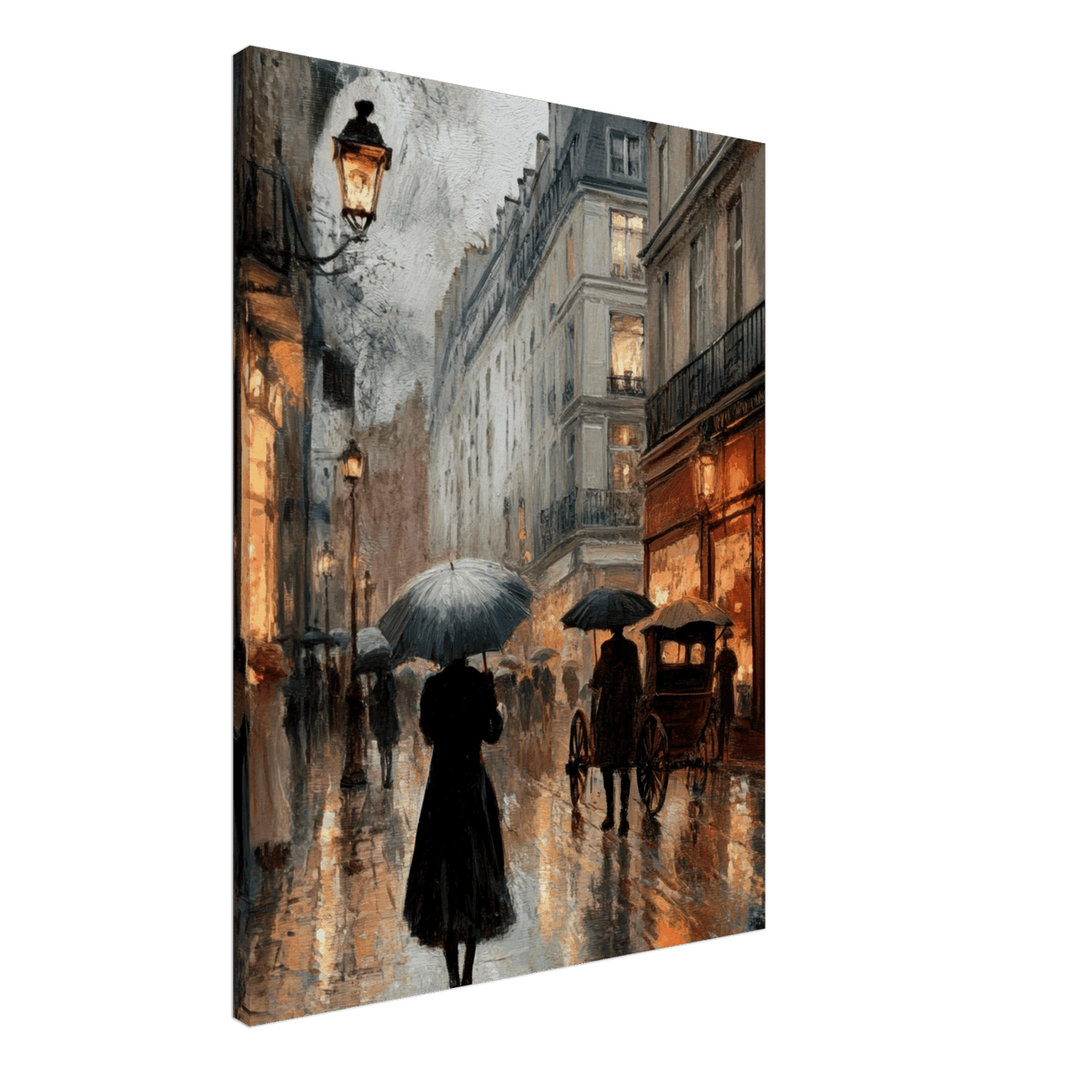 Urban Rain Scene A rainy Parisian street - Shop Ai Art WebShop - Digital Art online Store