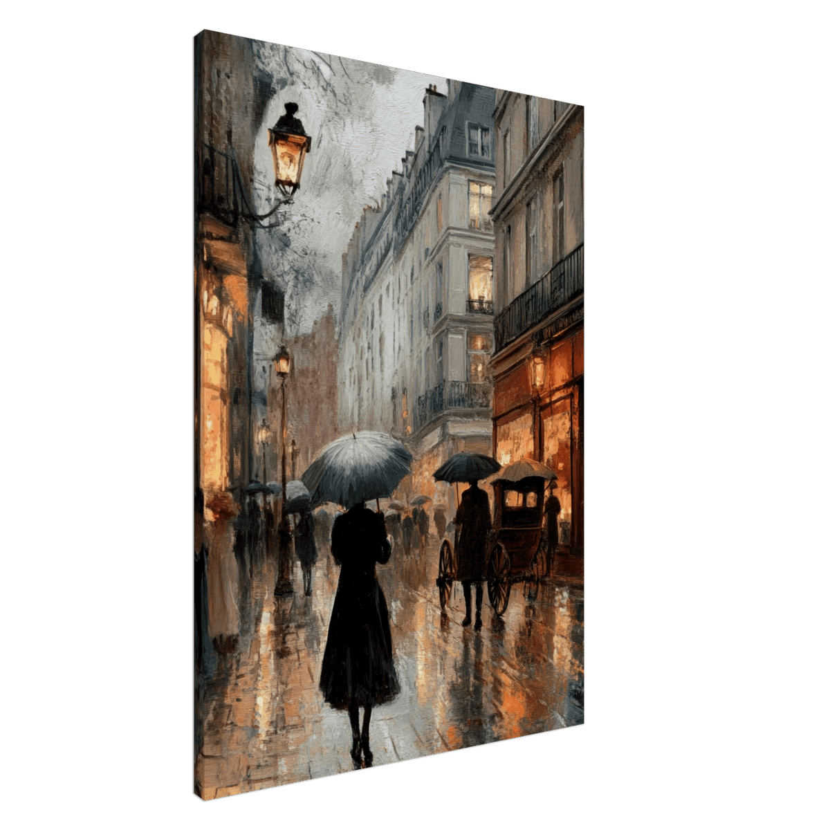 Urban Rain Scene A rainy Parisian street - Shop Ai Art WebShop - Digital Art online Store