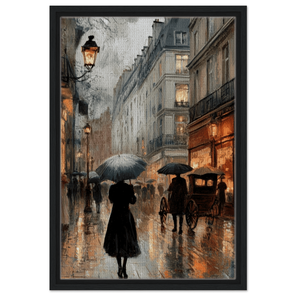 Urban Rain Scene A rainy Parisian street - Shop Ai Art WebShop - Digital Art online Store