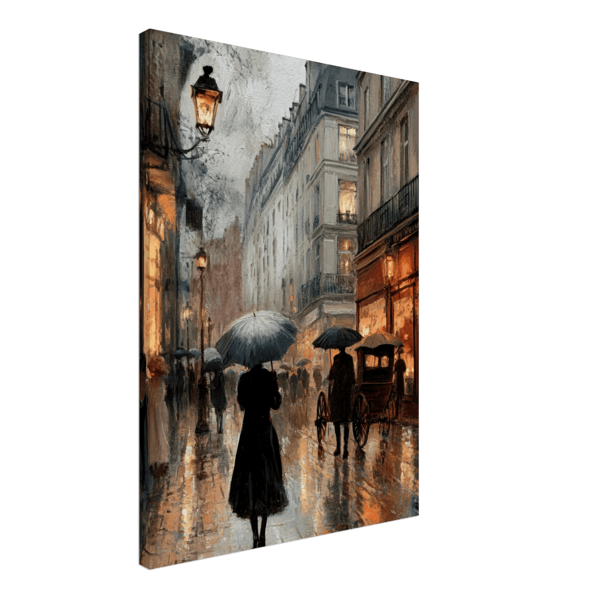 Urban Rain Scene A rainy Parisian street - Shop Ai Art WebShop - Digital Art online Store