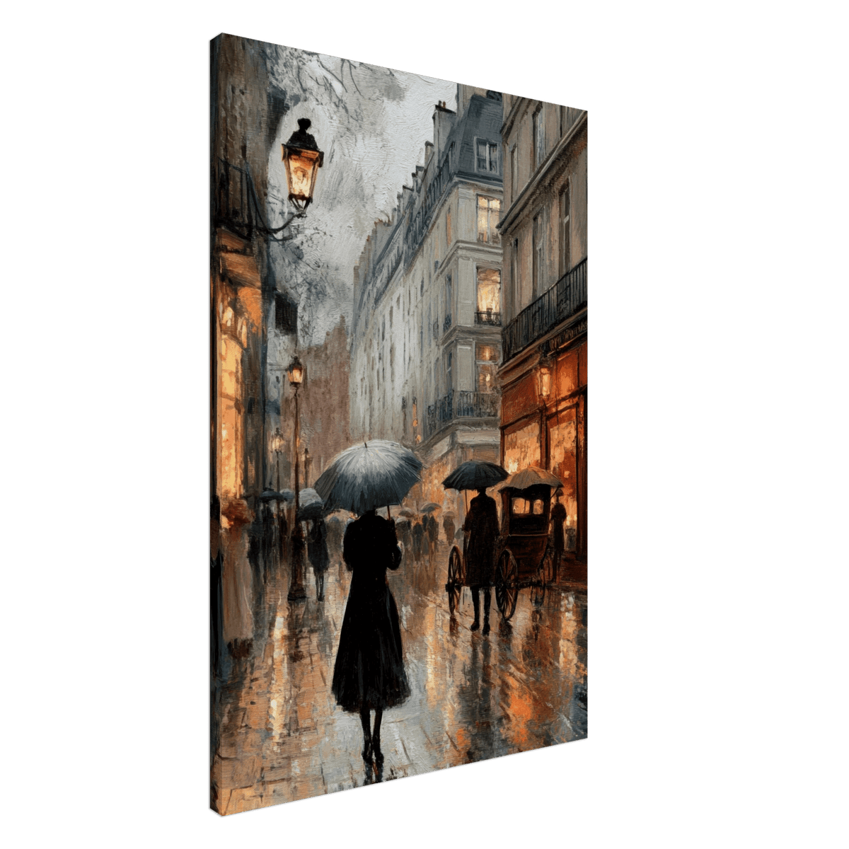 Urban Rain Scene A rainy Parisian street - Shop Ai Art WebShop - Digital Art online Store