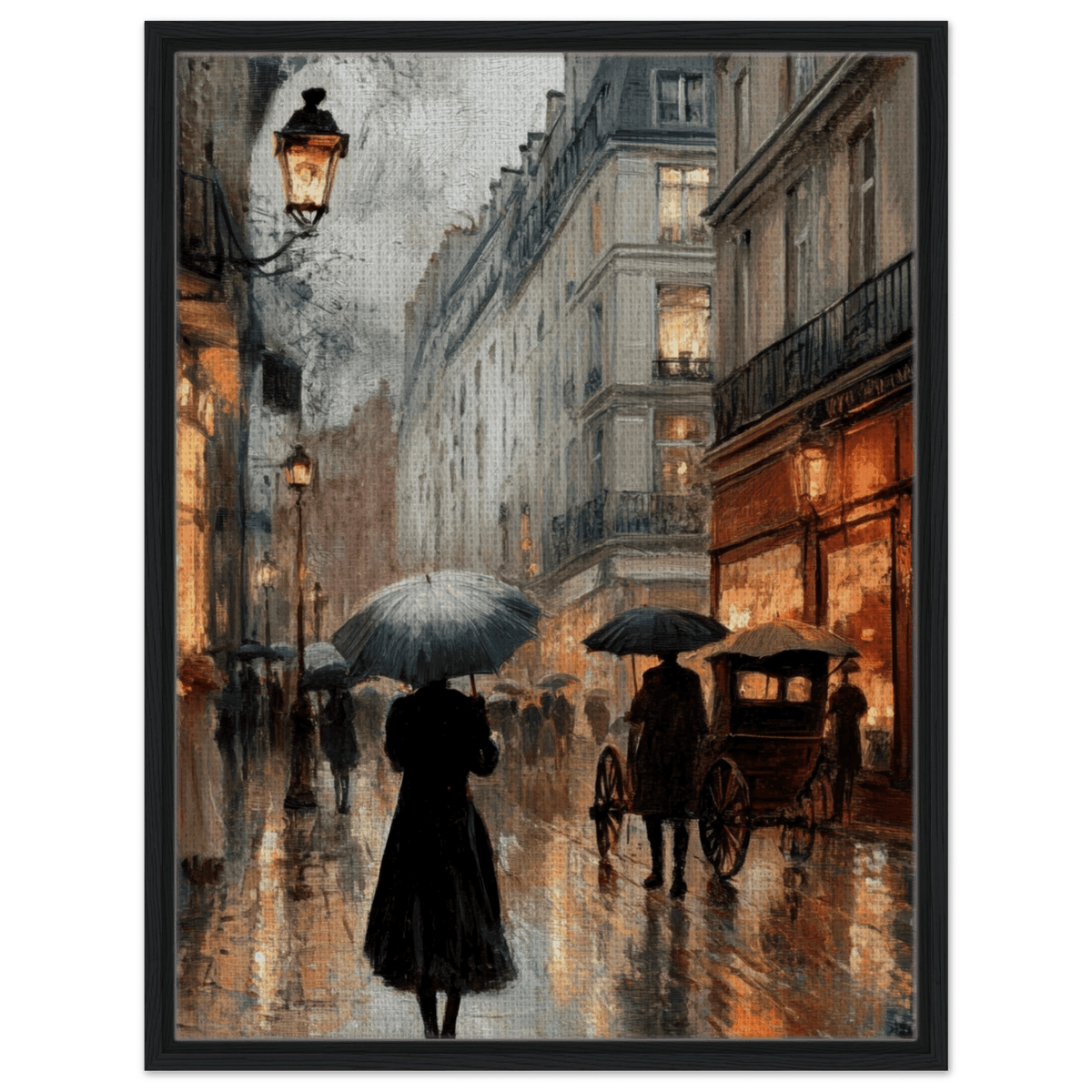 Urban Rain Scene A rainy Parisian street - Shop Ai Art WebShop - Digital Art online Store