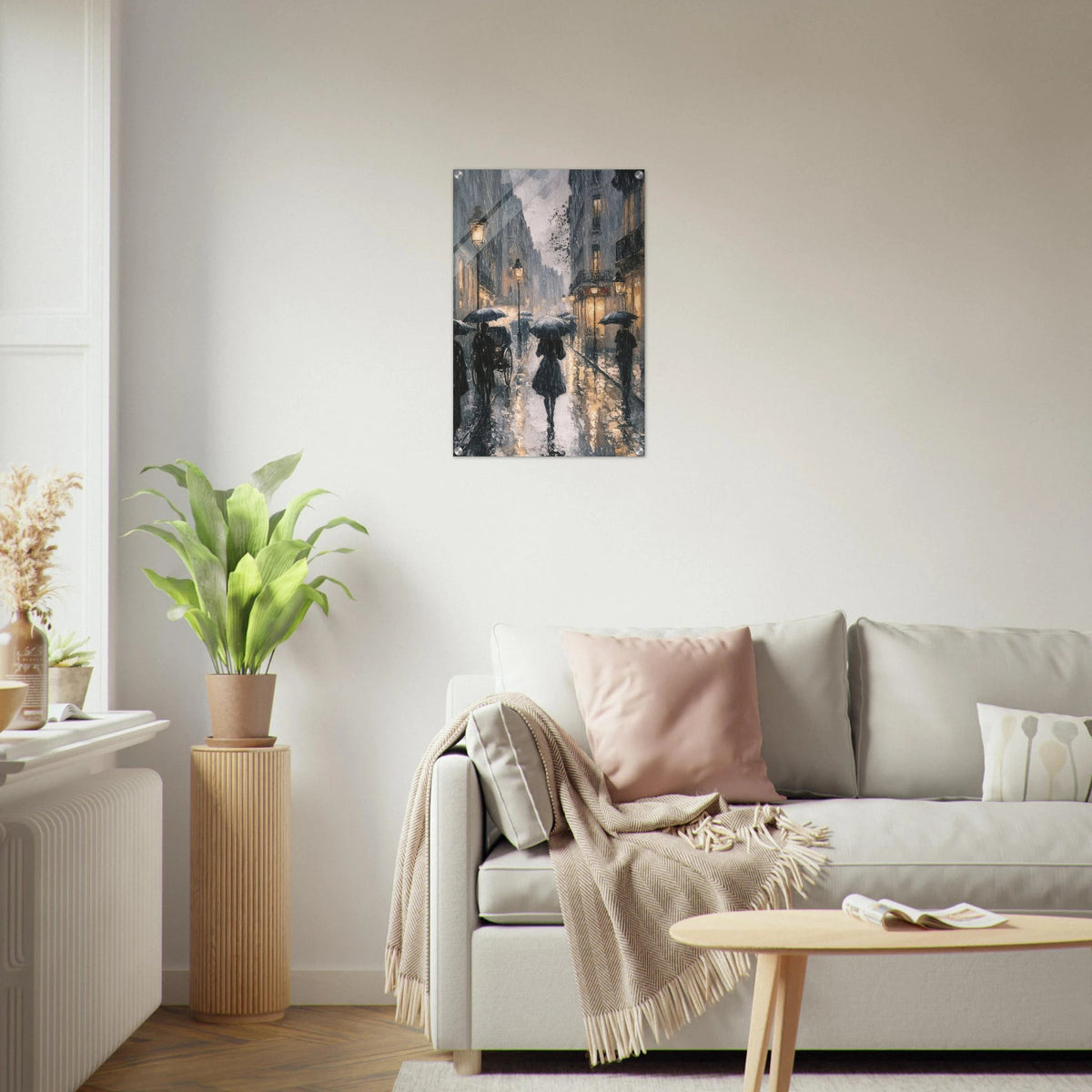 Urban Rain Scene A rainy Parisian street in the 3 - Shop Ai Art WebShop - Digital Art online Store