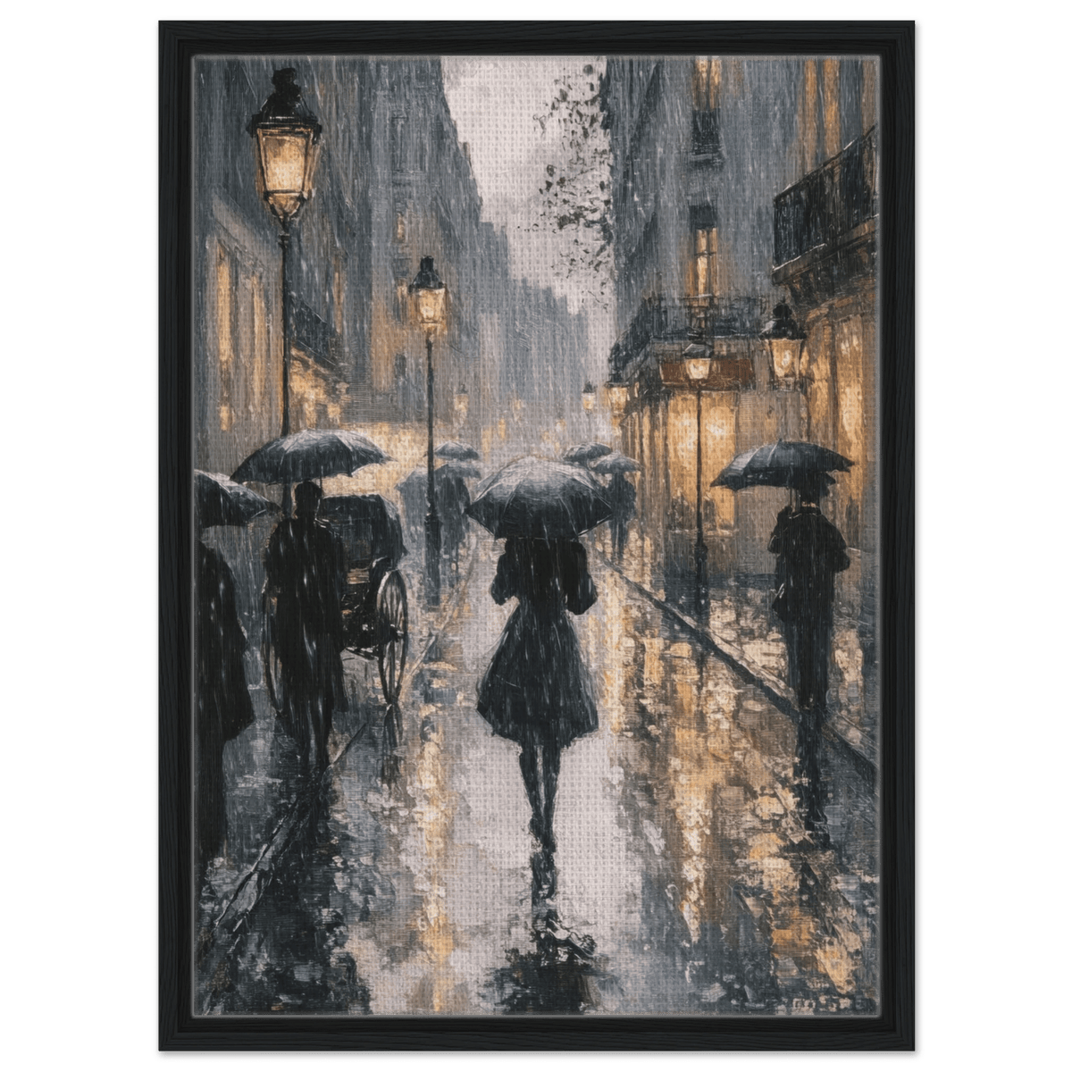 Urban Rain Scene A rainy Parisian street in the 3 - Shop Ai Art WebShop - Digital Art online Store