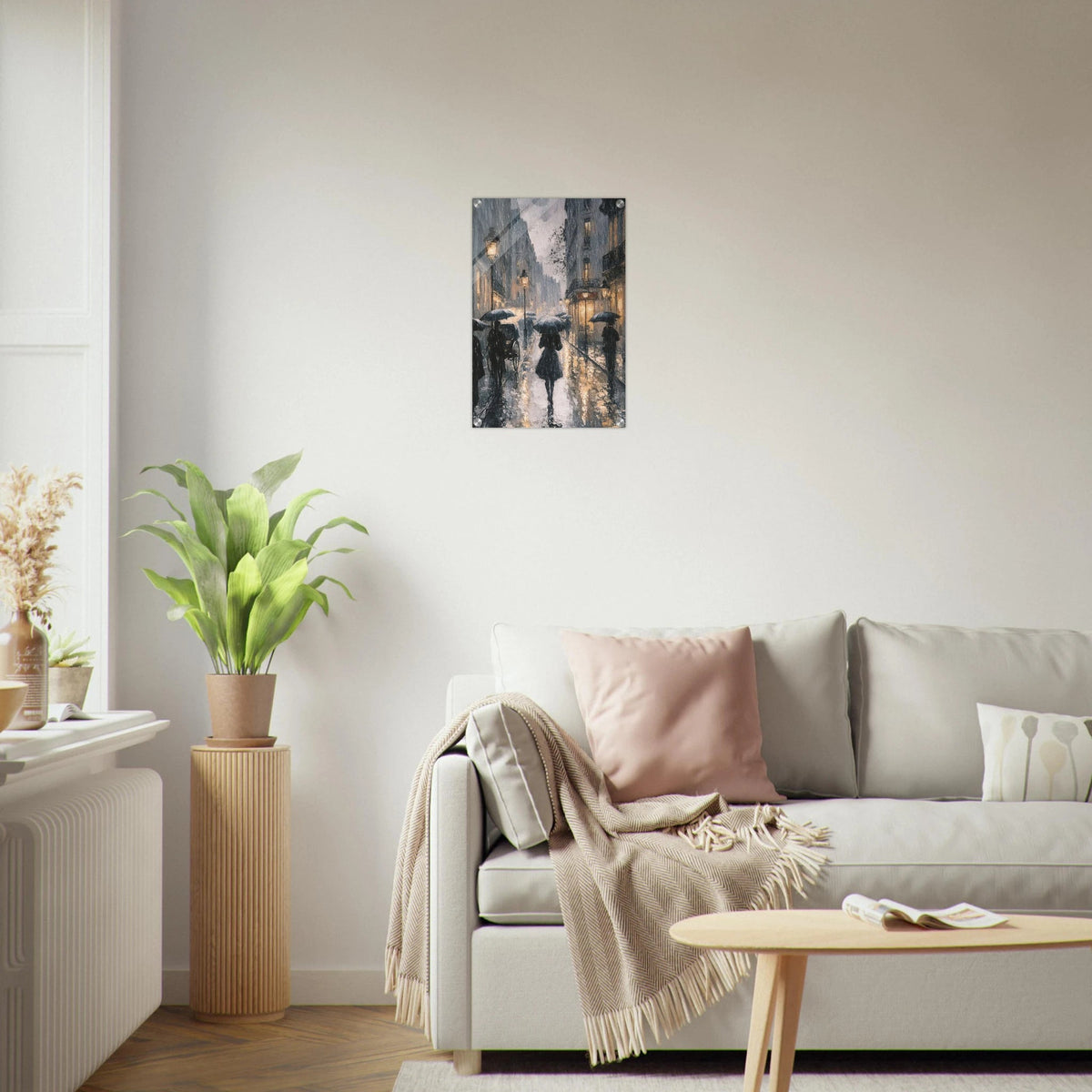 Urban Rain Scene A rainy Parisian street in the 3 - Shop Ai Art WebShop - Digital Art online Store
