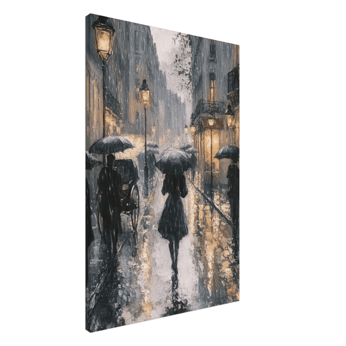 Urban Rain Scene A rainy Parisian street in the 3 - Shop Ai Art WebShop - Digital Art online Store