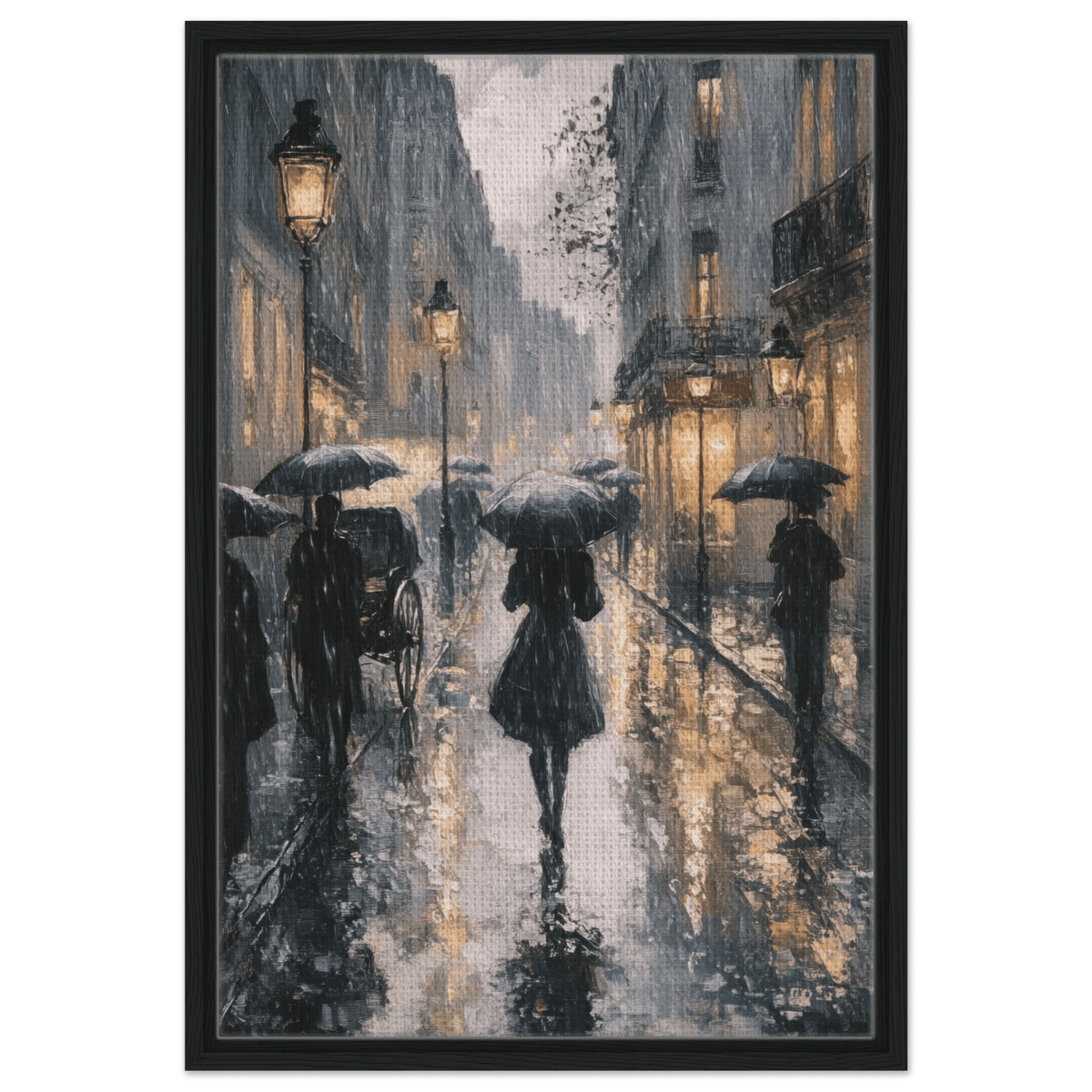 Urban Rain Scene A rainy Parisian street in the 3 - Shop Ai Art WebShop - Digital Art online Store