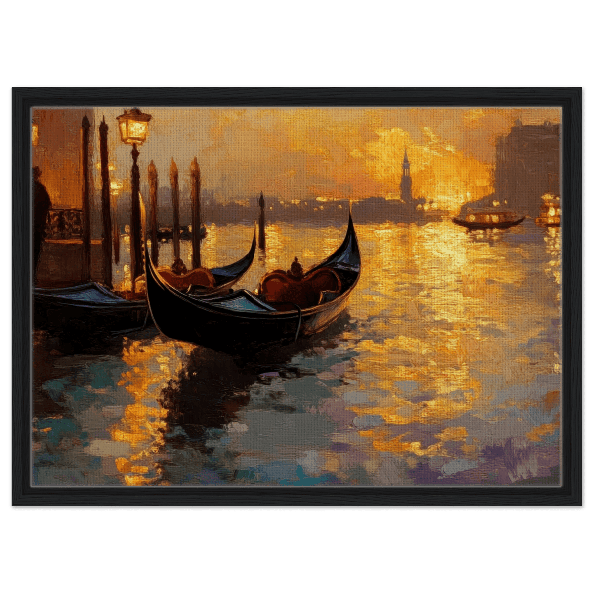 Venetian Gondolas at Dusk A romantic view - Shop Ai Art WebShop - Digital Art online Store