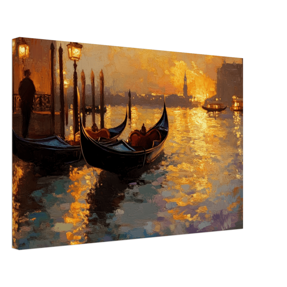 Venetian Gondolas at Dusk A romantic view - Shop Ai Art WebShop - Digital Art online Store