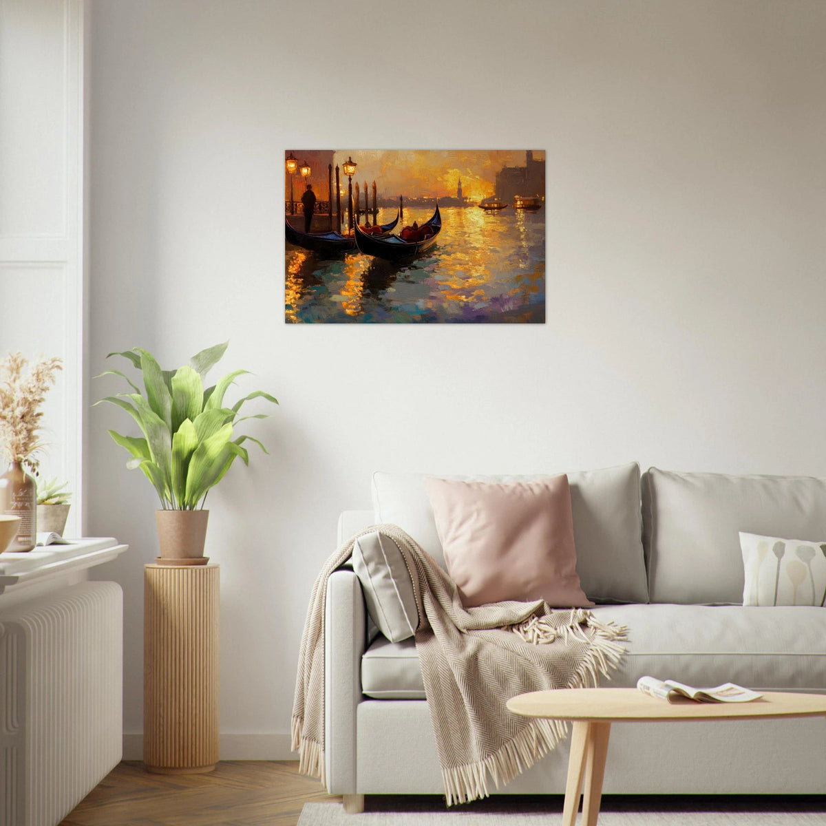 Venetian Gondolas at Dusk A romantic view - Shop Ai Art WebShop - Digital Art online Store