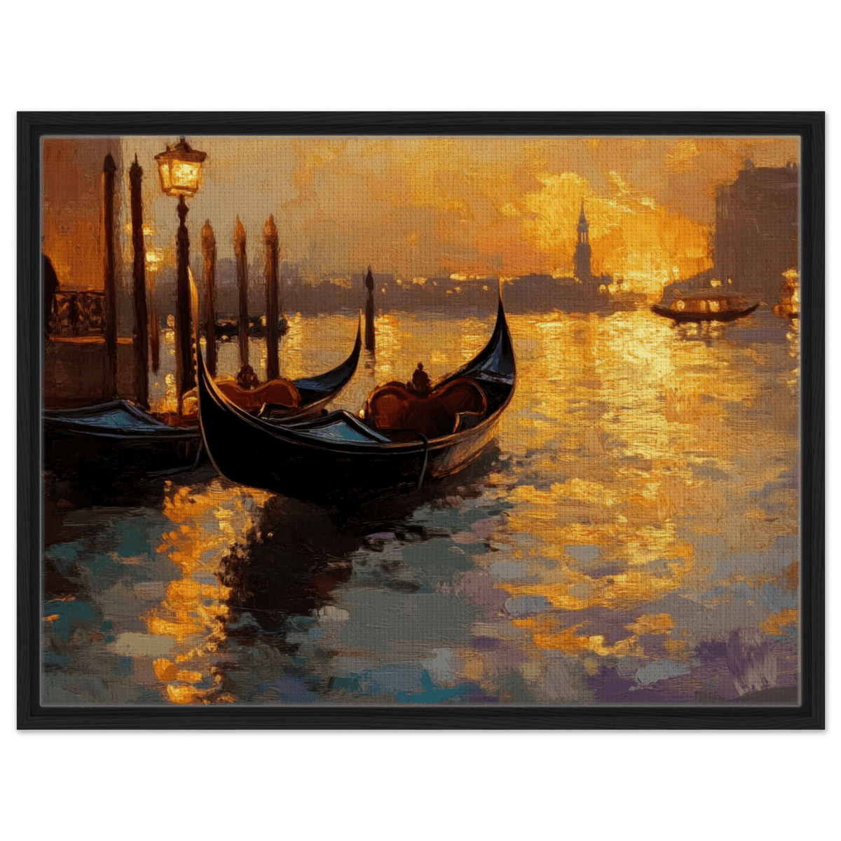 Venetian Gondolas at Dusk A romantic view - Shop Ai Art WebShop - Digital Art online Store
