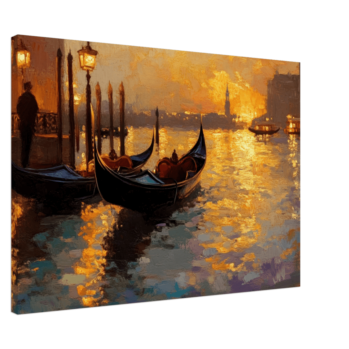 Venetian Gondolas at Dusk A romantic view - Shop Ai Art WebShop - Digital Art online Store