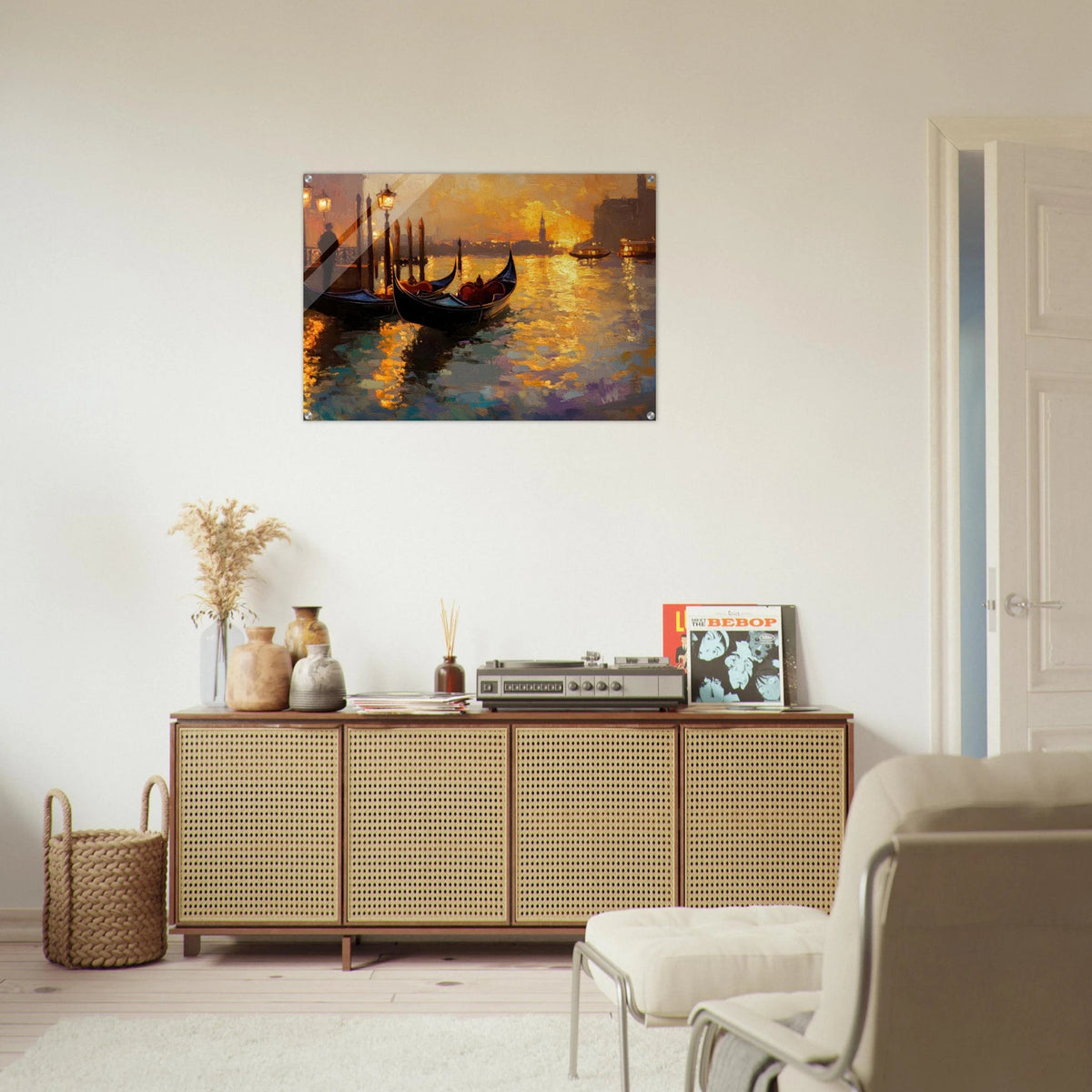 Venetian Gondolas at Dusk A romantic view - Shop Ai Art WebShop - Digital Art online Store