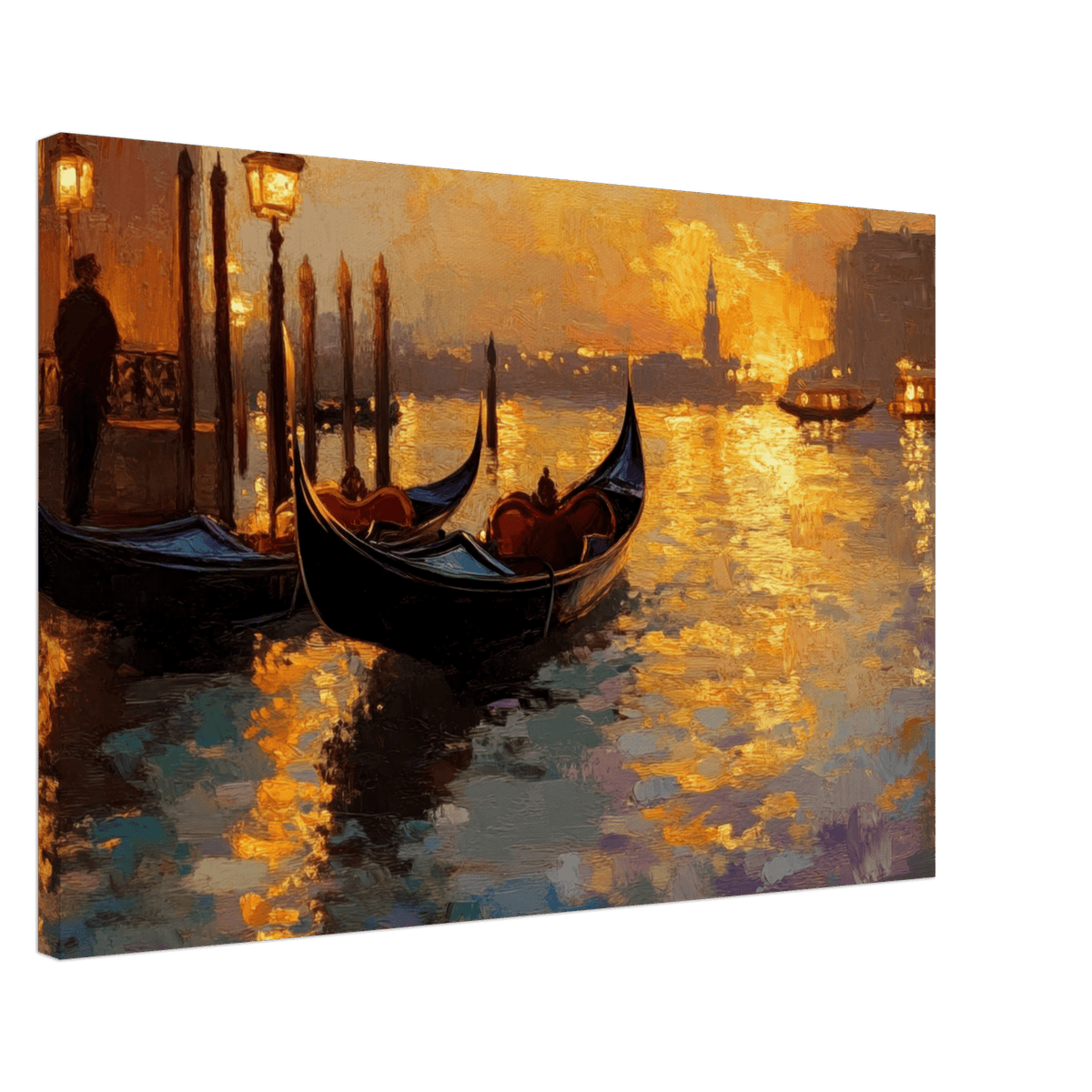 Venetian Gondolas at Dusk A romantic view - Shop Ai Art WebShop - Digital Art online Store