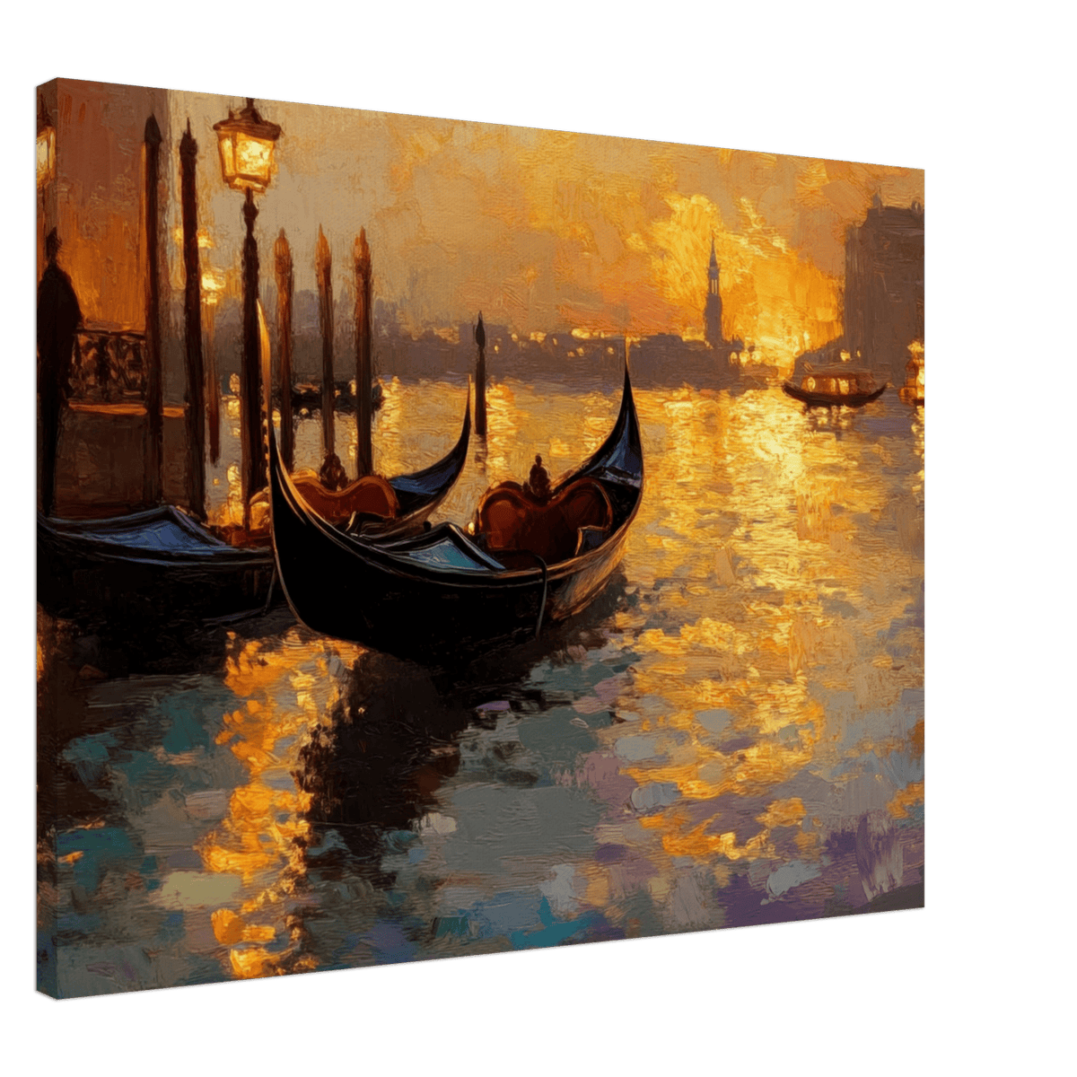 Venetian Gondolas at Dusk A romantic view - Shop Ai Art WebShop - Digital Art online Store