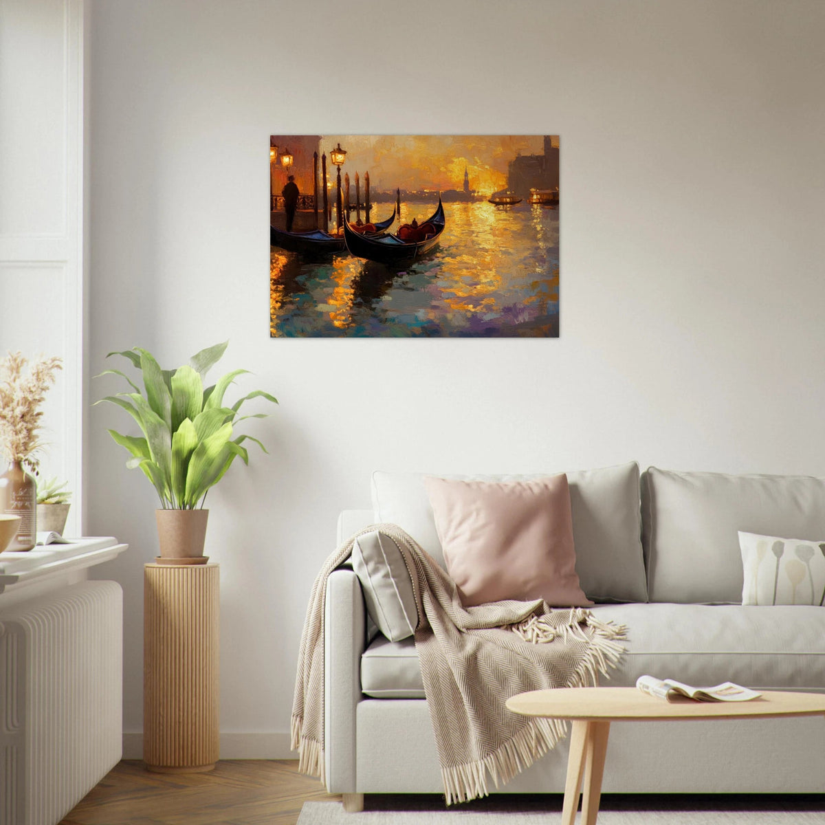 Venetian Gondolas at Dusk A romantic view - Shop Ai Art WebShop - Digital Art online Store