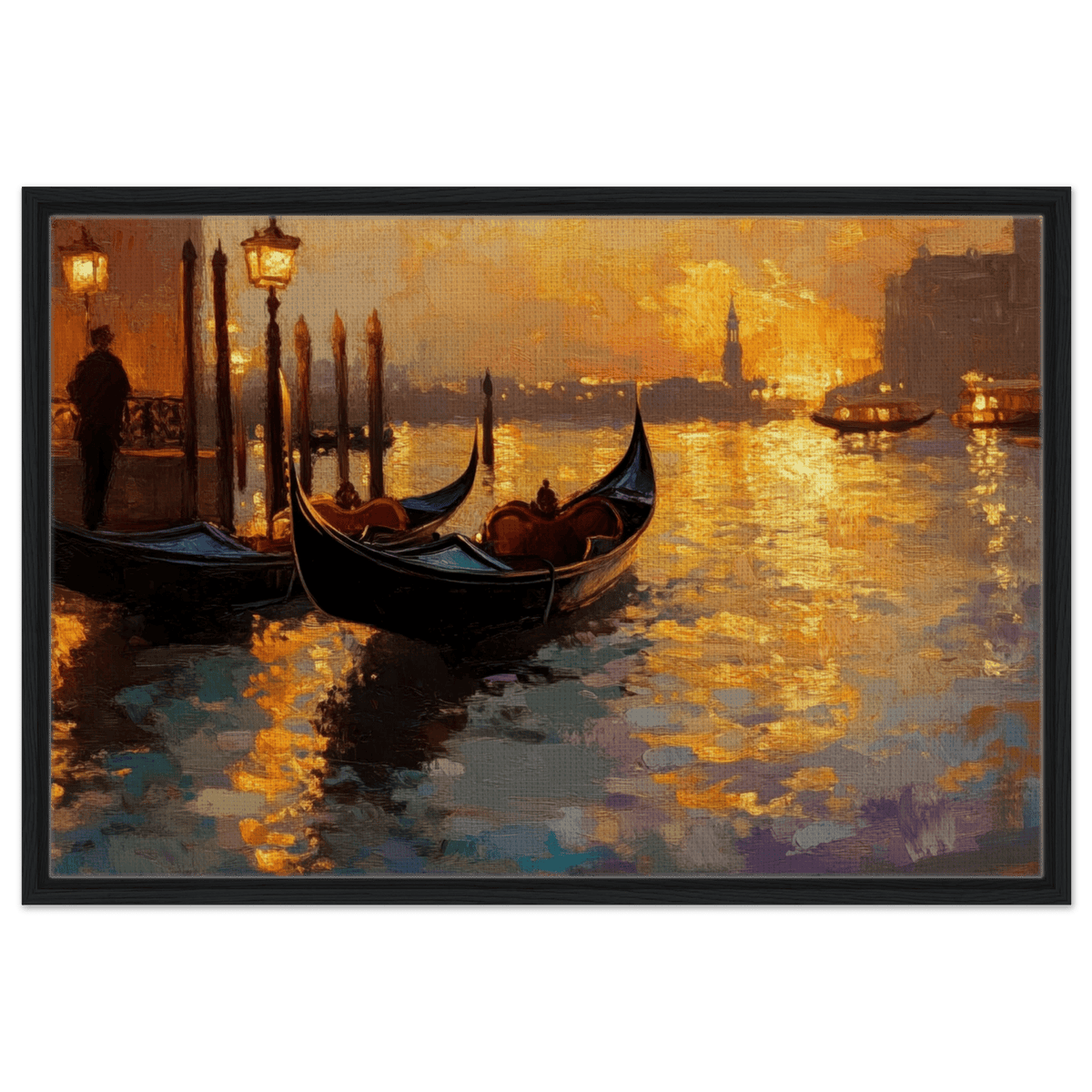 Venetian Gondolas at Dusk A romantic view - Shop Ai Art WebShop - Digital Art online Store