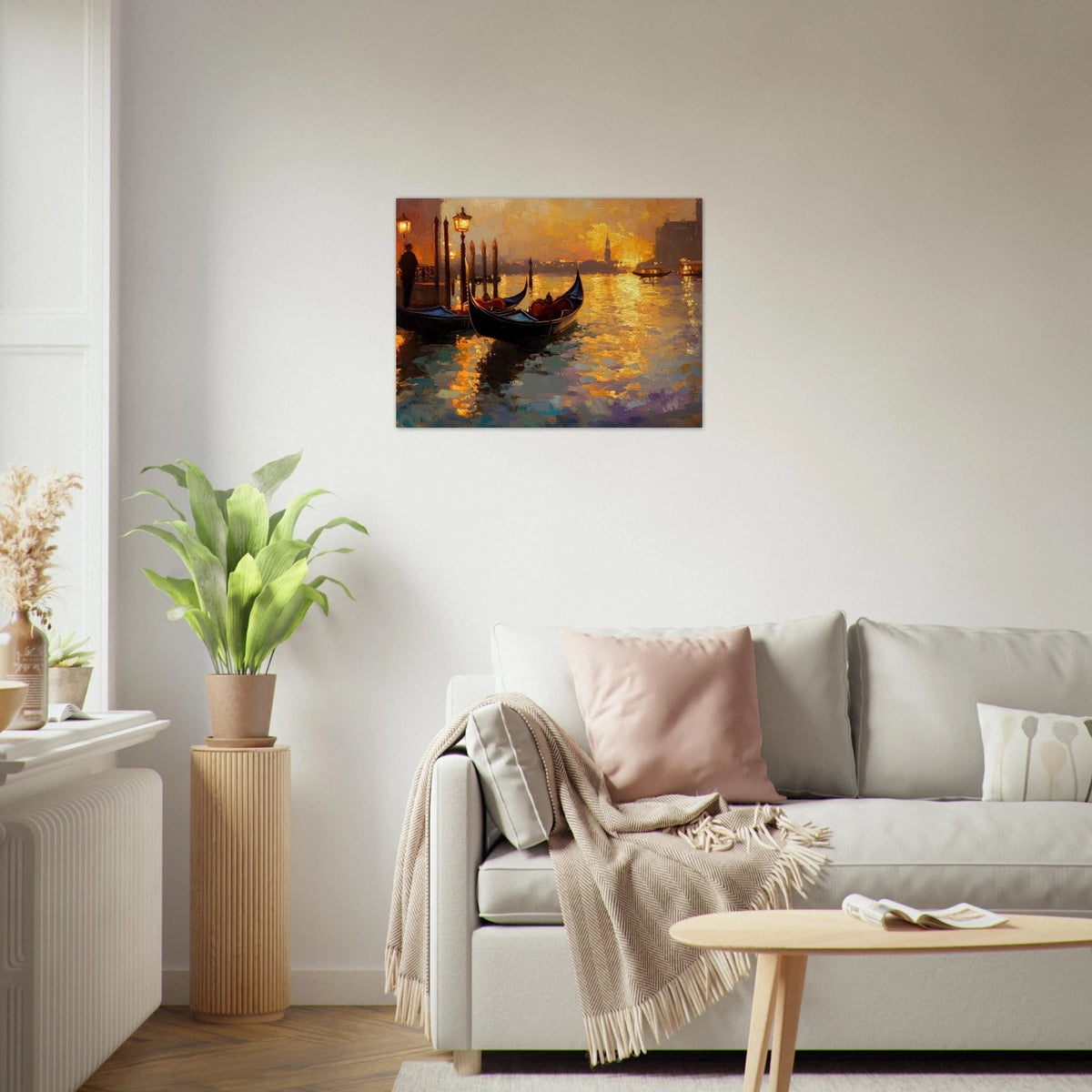 Venetian Gondolas at Dusk A romantic view - Shop Ai Art WebShop - Digital Art online Store