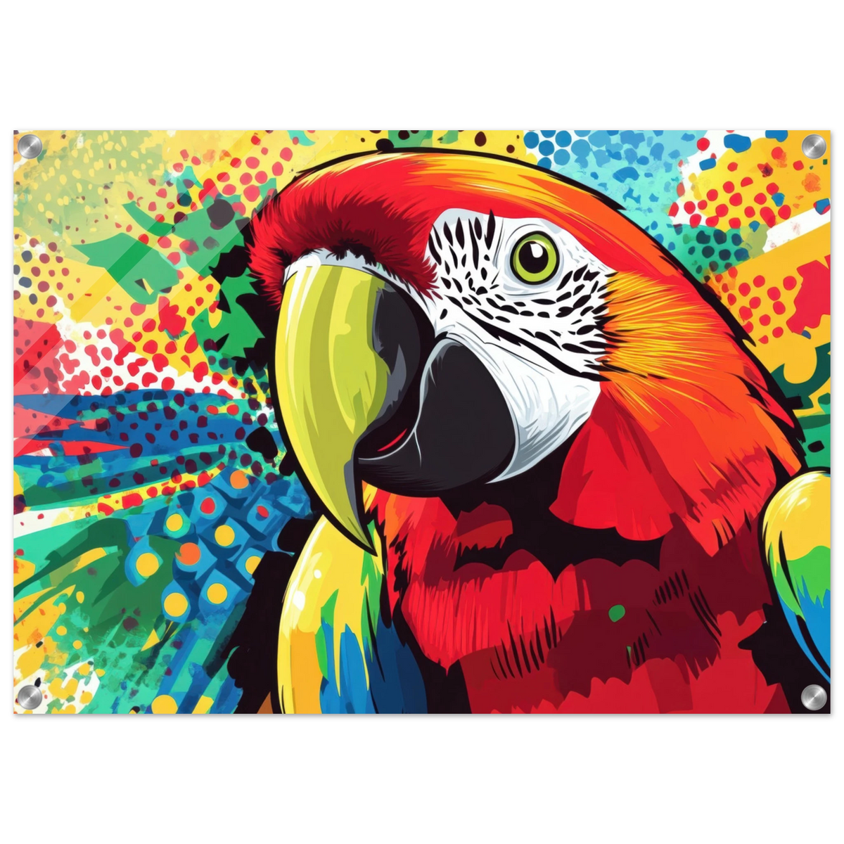 Vibrant Pop Art Parrot A colorful parrot depicted - Shop Ai Art WebShop - Digital Art online Store