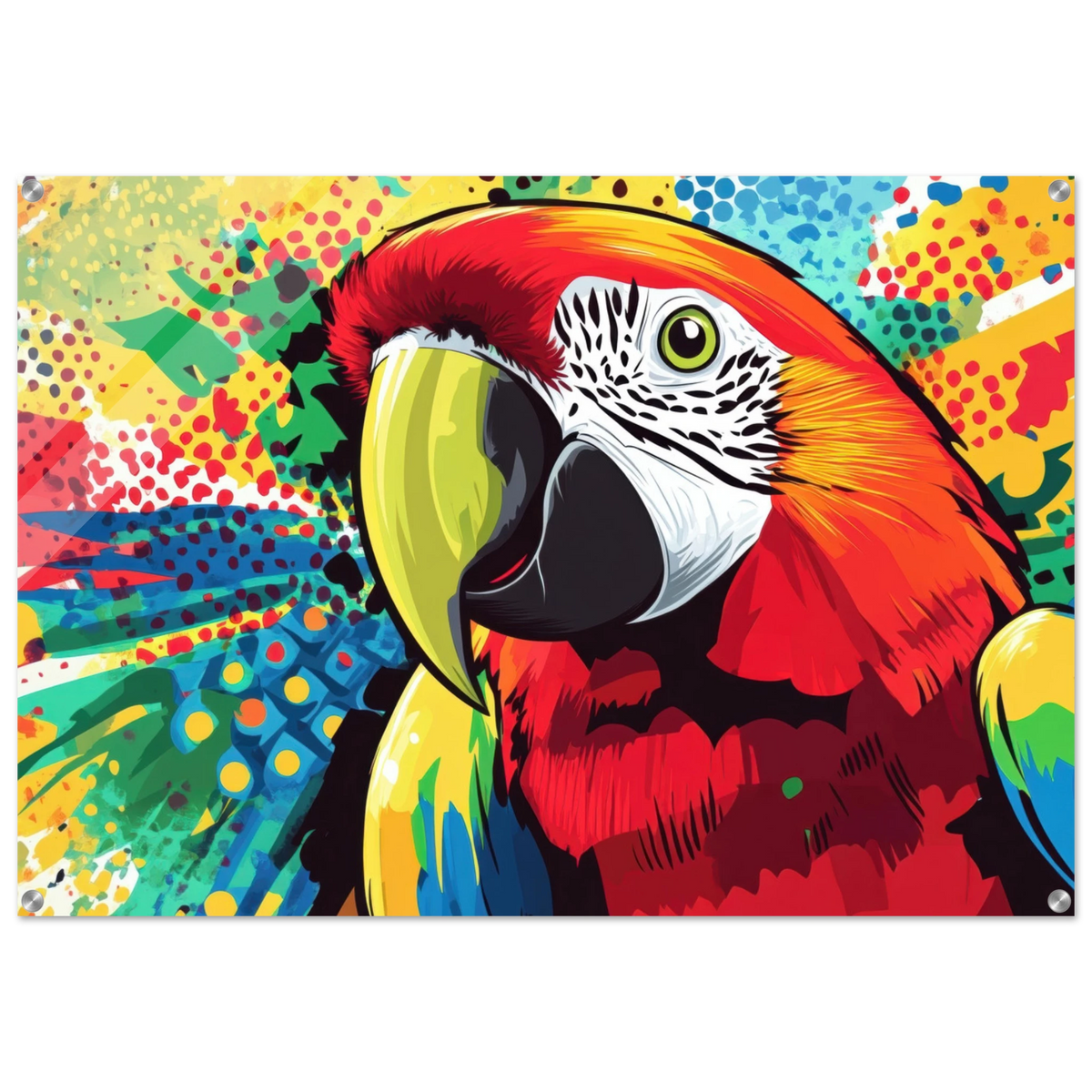 Vibrant Pop Art Parrot A colorful parrot depicted - Shop Ai Art WebShop - Digital Art online Store