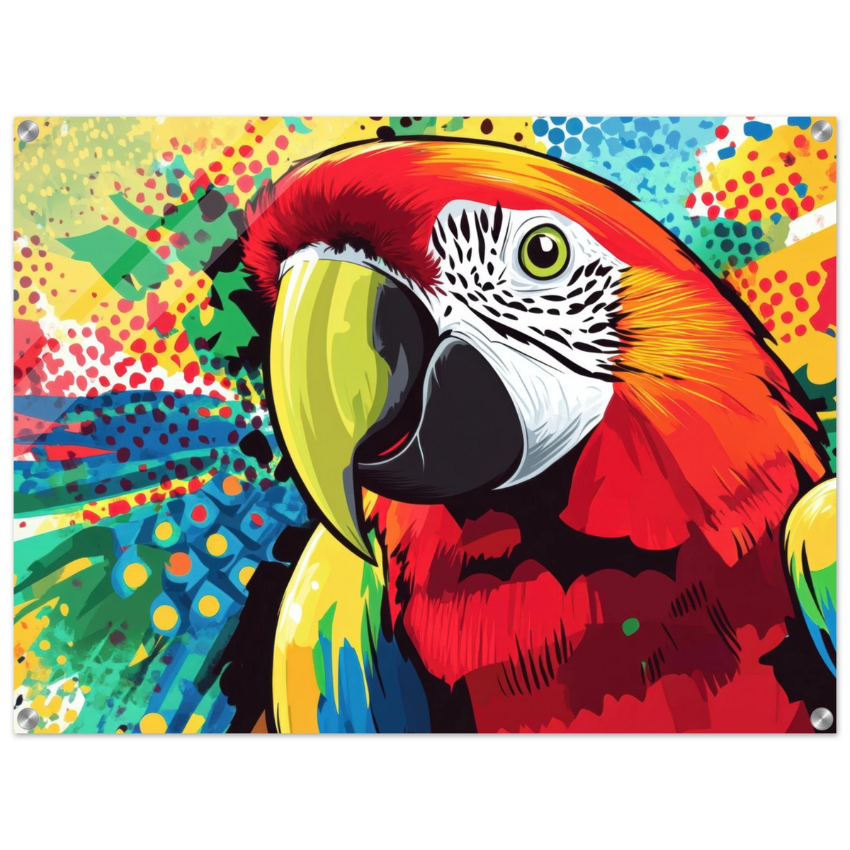 Vibrant Pop Art Parrot A colorful parrot depicted - Shop Ai Art WebShop - Digital Art online Store