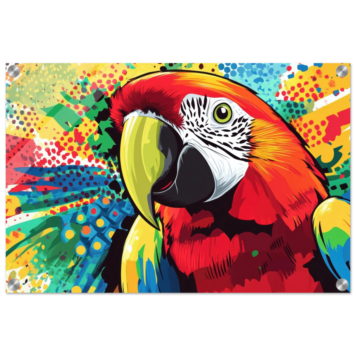 Vibrant Pop Art Parrot A colorful parrot depicted - Shop Ai Art WebShop - Digital Art online Store