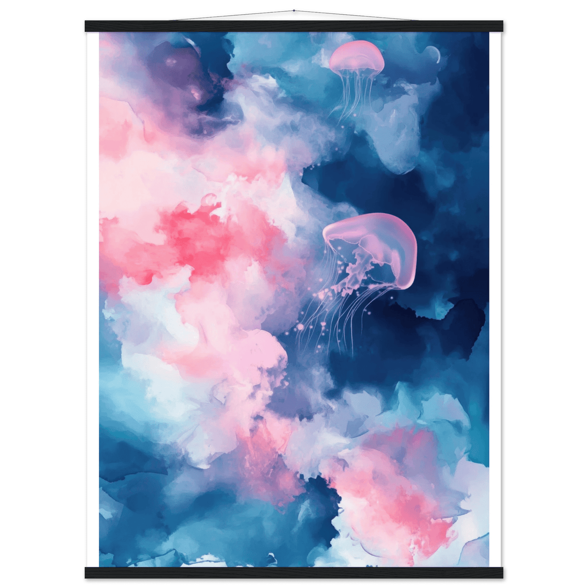 Watercolor Jellyfish Drift Graceful jellyfish - Shop Ai Art WebShop - Digital Art online Store