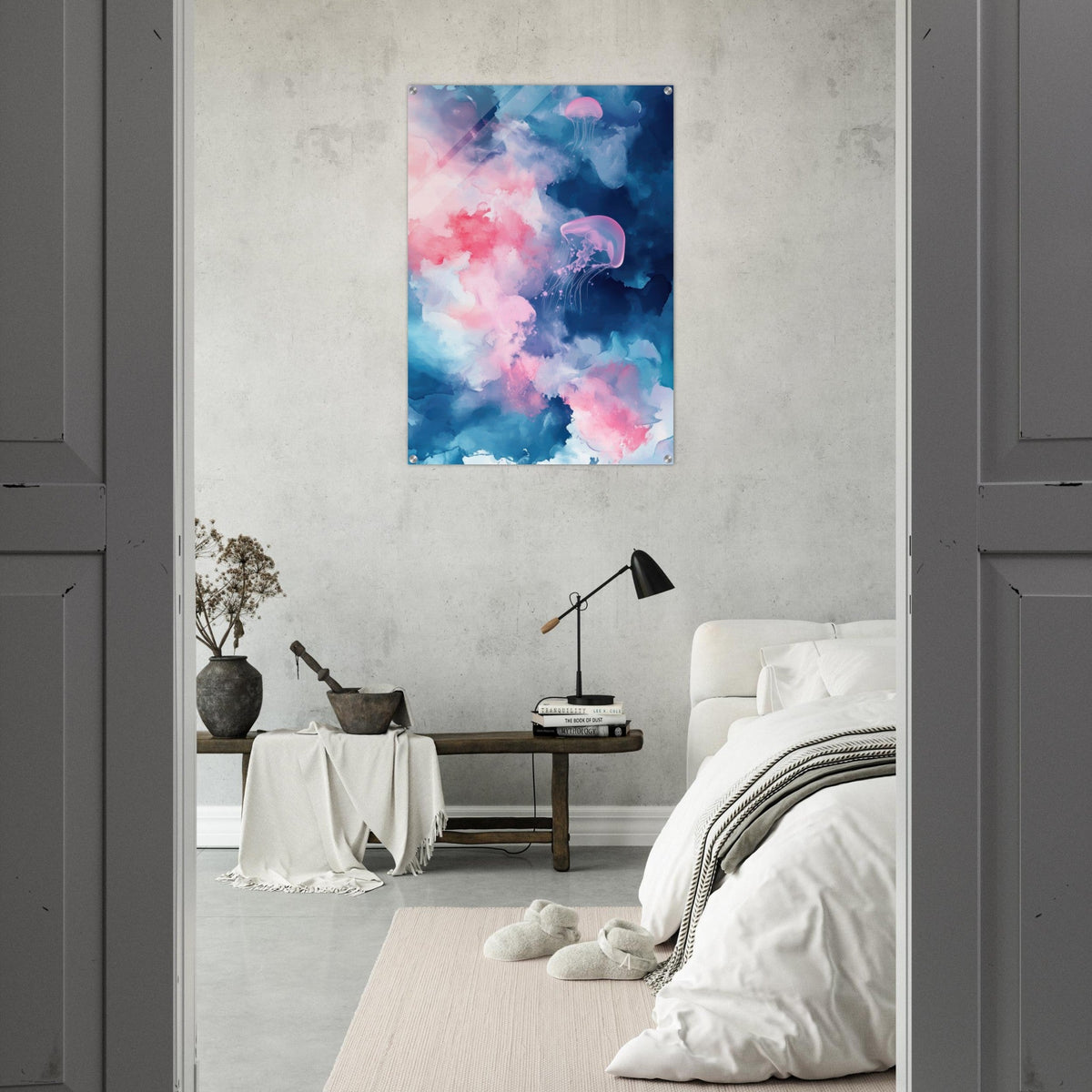 Watercolor Jellyfish Drift Graceful jellyfish - Shop Ai Art WebShop - Digital Art online Store