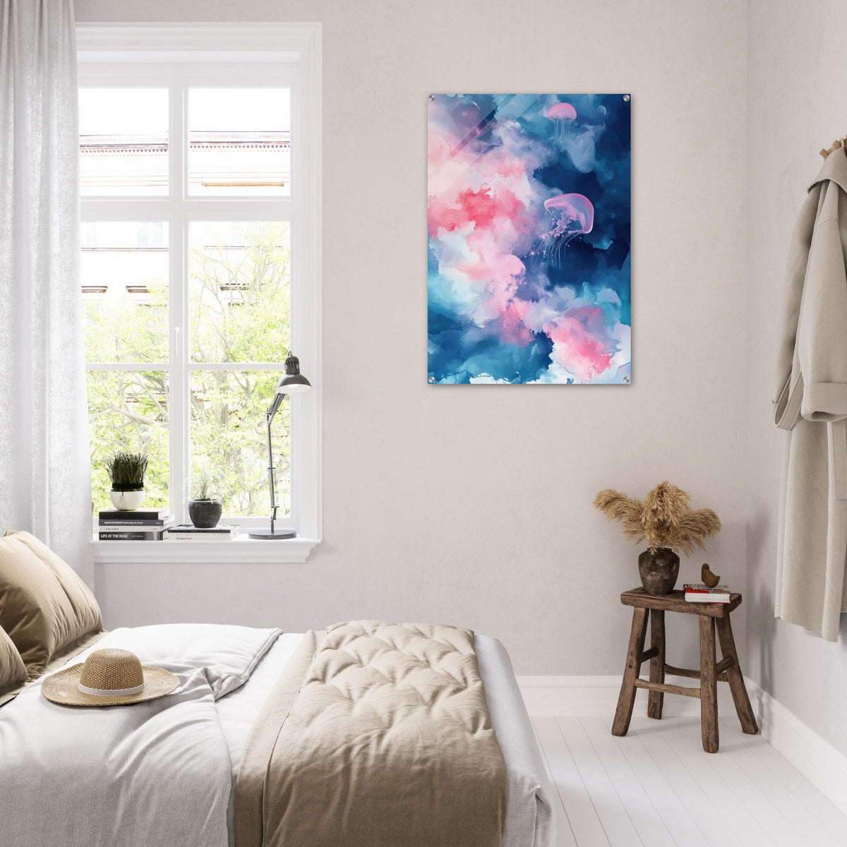 Watercolor Jellyfish Drift Graceful jellyfish - Shop Ai Art WebShop - Digital Art online Store