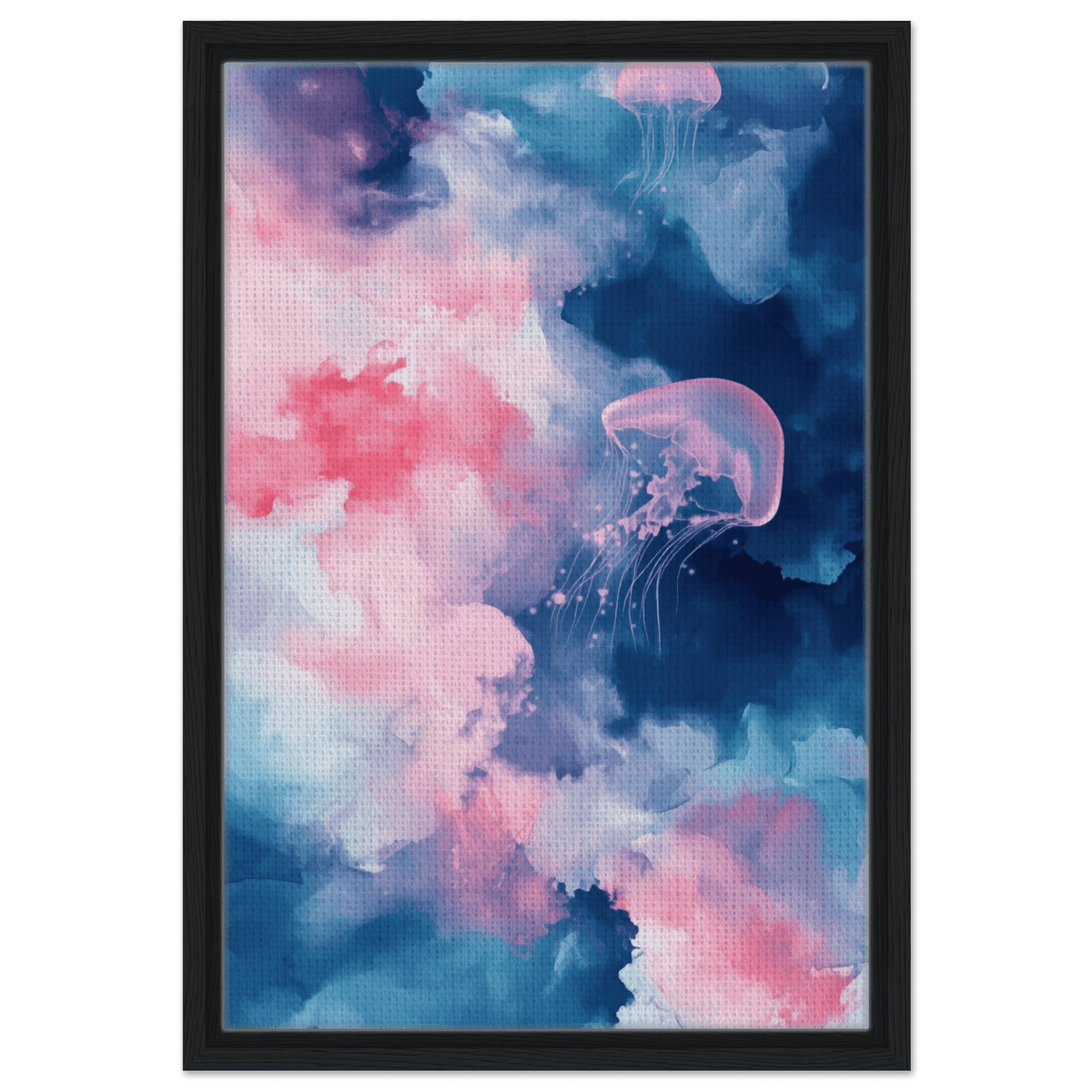Watercolor Jellyfish Drift Graceful jellyfish - Shop Ai Art WebShop - Digital Art online Store