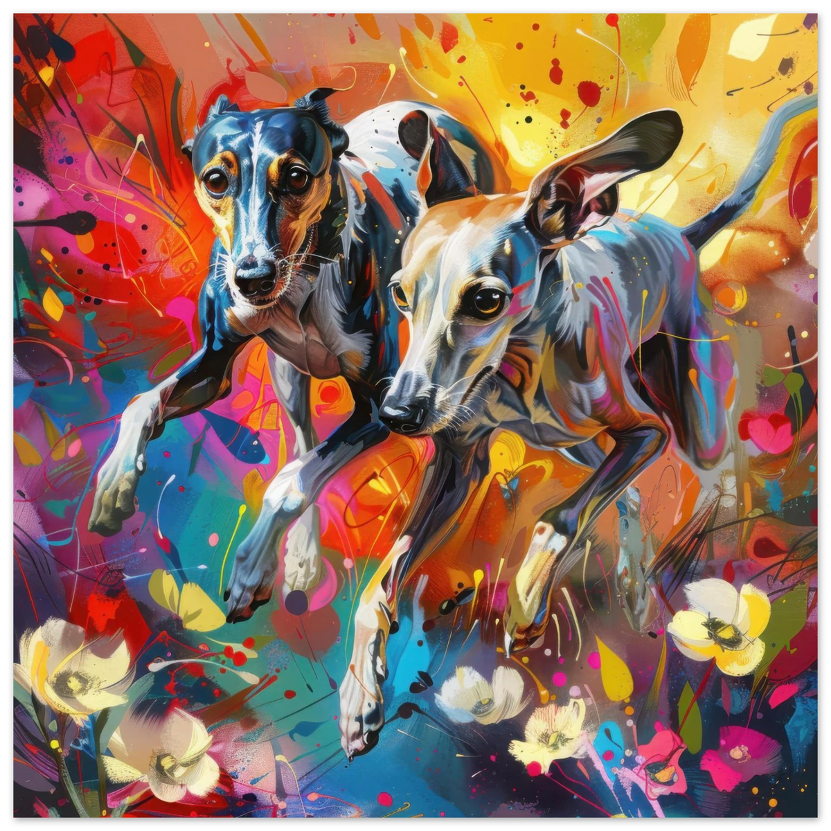Whippets love playing 3 - Shop Ai Art WebShop - Digital Art online Store