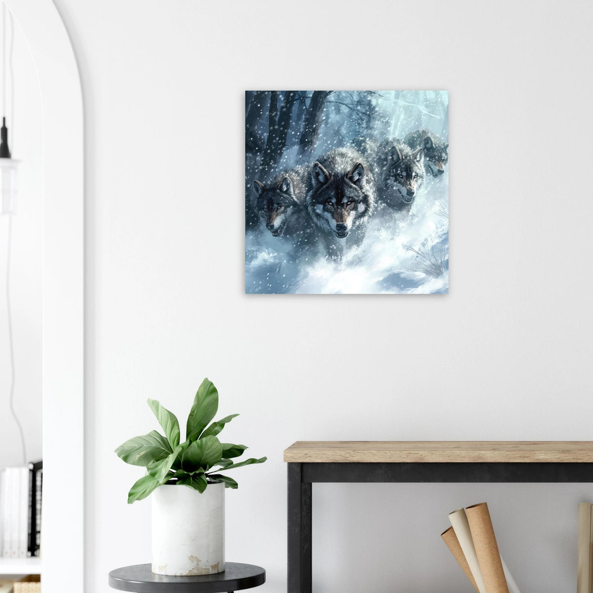 Wolf Pack in the Snowy Wilderness - Shop Ai Art WebShop - Digital Art online Store